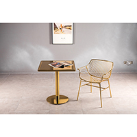 Golden Metal Chair & Table